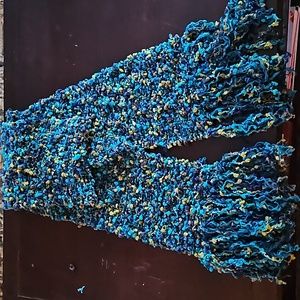 Colorful hand knitted scarf